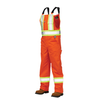 Salopettes de s&eacute;curit&eacute; non doubl&eacute;e, Poly-coton, Grand, Orange haute visibilit&eacute; NTL Industrial