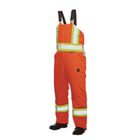 Salopettes de s&eacute;curit&eacute; doubl&eacute;e, Polyester/Polyur&eacute;thane, Grand, Orange haute visibilit&eacute; NTL Industrial