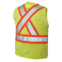 5-Point Tearaway Safety Vest, High Visibility Lime-Yellow, Large/X-Large, Polyester NTL Industrial