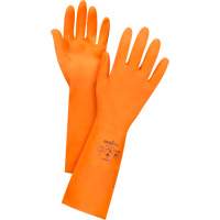 Gants orange de premi&egrave;re qualit&eacute; r&eacute;sistants aux produits chimiques, Taille Petit/7, 13" lo, Latex de caoutchouc, Doublure en Ouat&eacute;e, 28 mils NTL Industrial