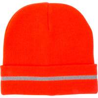 High Visibility Knit Hat with Reflective Stripe, High Visibility Orange, Acrylic SGI135 | NTL Industrial