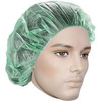 Bouffant Caps, Polypropylene, 21", Green NTL Industrial