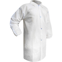 Disposable Lab Coat, Polypropylene, White, Medium NTL Industrial