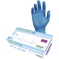 Gants jetables, 2T-Grand, Nitrile, 4 mils, Sans poudre, Bleu NTL Industrial