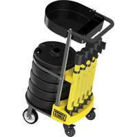 PLUS Barrier Post Cart Kit with Tray, 75' L, Metal, Yellow SGI790 | NTL Industrial