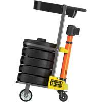 PLUS Barrier Post Cart Kit with Tray, 75' L, Metal, Orange SGI810 | NTL Industrial