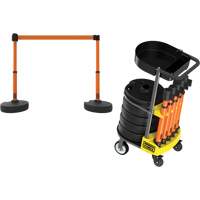 PLUS Barrier Post Cart Kit with Tray, 75' L, Metal, Orange SGI811 | NTL Industrial