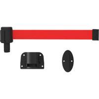PLUS Wall Mount Barrier System, Plastic, Screw Mount, 15', Red Tape NTL Industrial