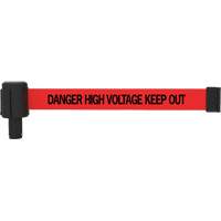PLUS Banner Cassette, Danger High Voltage Keep Out, 15', Red Tape NTL Industrial