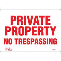 Enseigne Private Property, 7" x 10", Vinyle, Anglais NTL Industrial