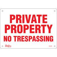 "Private Property" Sign, 7" x 10", Aluminum, English NTL Industrial