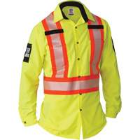 Chemise &agrave; manches longues haute visibilit&eacute; ind&eacute;chirable, Polyester, Petit, Jaune lime haute visibilit&eacute; NTL Industrial