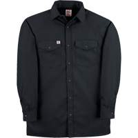 Twill Work Shirt with Snap, Men's, Medium (Tall), Black NTL Industrial