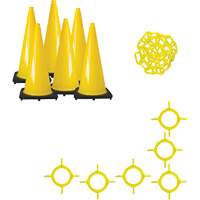 Traffic Cone & Chain Kit, 28", Yellow SGO160 | NTL Industrial