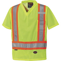 5997 High Visibility Safety T-Shirt, Polyester, Small, High Visibility Lime-Yellow NTL Industrial