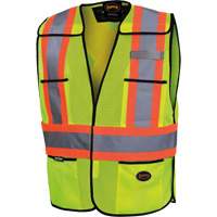 6927 Safety Vest, High Visibility Lime-Yellow, Polyester NTL Industrial