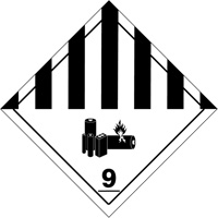 Étiquettes de manutention de matières dangereuses du département des Transports, 4" lo x 4" la, Noir sur blanc SGQ530 | NTL Industrial