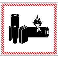 Hazardous Material Handling Labels, 4-1/2" L x 5-1/2" W, Black on Red SGQ532 | NTL Industrial