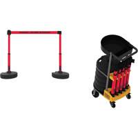 Plus Portable Barrier System Cart Package with Tray, 75' L, Metal/Plastic, Red SGQ814 | NTL Industrial