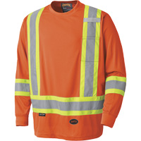 6995 High-Visibility Long Sleeved Shirt, Polyester, X-Small, High Visibility Orange NTL Industrial