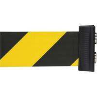 Wall Mount Barrier with Magnetic Tape, Steel, Screw Mount, 7', Black and Yellow Tape SGR017 | NTL Industrial