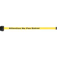 Wall Mount Barrier with Magnetic Tape, Steel, Screw Mount, 7', Yellow Tape SGR020 | NTL Industrial