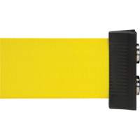 Wall Mount Barrier with Magnetic Tape, Steel, Screw Mount, 7', Yellow Tape SGR023 | NTL Industrial