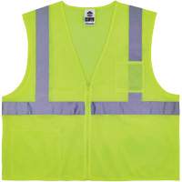 GloWear 8256Z Self-Extinguishing Safety Vest, High Visibility Lime-Yellow, Medium/Small, Polyester NTL Industrial