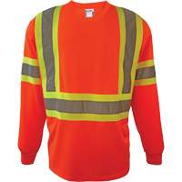 Long Sleeve Safety Shirt, Polyester, 2X-Large, High Visibility Orange SGS080 | NTL Industrial