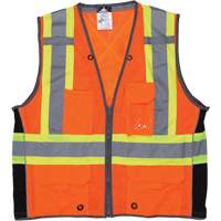 Veste de s&eacute;curit&eacute; pour arpenteur, Orange haute visibilit&eacute;, Grand, Polyester NTL Industrial
