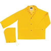 Imperm&eacute;able de s&eacute;rie classique avec capuchon amovible, Polyester/PVC, Grand, Jaune NTL Industrial