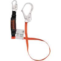 Titan Shock-Absorbing Lanyard, 6', Locking Rebar Hook Center, Locking Snap Hook Leg Ends, Polyester NTL Industrial