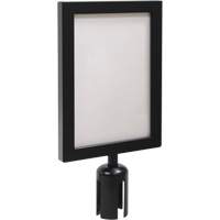 Cadre d'enseigne pour poteau de barri&egrave;re pour le contr&ocirc;le des foules, Noir NTL Industrial