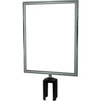 Heavy-Duty Vertical Sign Holder with Tensabarrier<sup>®</sup> Post Adapter, Polished Chrome SGU844 | NTL Industrial