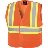 597P Tear-Away Safety Vest, High Visibility Orange, Medium/Small, Polyester NTL Industrial