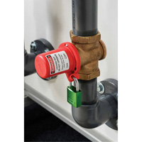 Housse de s&eacute;curit&eacute; pour fontaine et dispositif de cadenassage pour robinet &agrave; tournant, Ensemble Vanne/Robinet &agrave; eau NTL Industrial