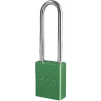 American Lock&reg; Safety Padlock, Green, Keyed Different, Aluminum, 1-1/2" Width NTL Industrial