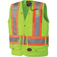 6696 Surveyor's Safety Vest, High Visibility Lime-Yellow, 4X-Large, Polyester NTL Industrial