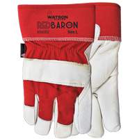 Gants d'ajusteur Red Baron, Grand, Paume en Cuir fleur de vache, Doublure en Tissu-laine NTL Industrial