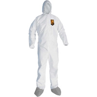KleenGuard™A45 Liquid & Particle Protection Coveralls with Anti-Slip Shoe, Large, Grey/White, Microporous SGX293 | NTL Industrial