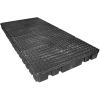 Palette de confinement des d&eacute;versements &agrave; profil bas Black Diamond, Capacit&eacute; de d&eacute;versement 102 gal. US, 96" x 49" x 6,5" NTL Industrial
