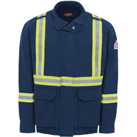 Men's Lined Bomber Jacket with Reflective Trim, Small, Navy Blue, 29 cal/cm² NTL Industrial