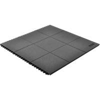 Cushion-Ease&reg; Interlocking Anti-Fatigue Mat, Pebbled, 3' x 3' x 3/4", Black, Natural Rubber NTL Industrial