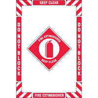 "Fire Extinguisher" Floor Marking Kit, Adhesive, English with Pictogram SGY030 | NTL Industrial