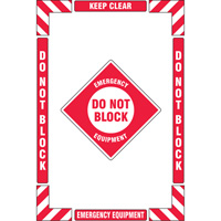 "Emergency Equipment" Floor Marking Kit, Adhesive, English with Pictogram SGY032 | NTL Industrial
