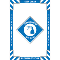 "Cleaning Station" Floor Marking Kit, Adhesive, English with Pictogram SGY034 | NTL Industrial