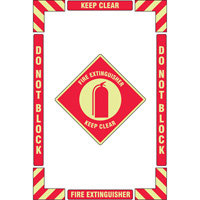 "Fire Extinguisher" Floor Marking Kit, Adhesive, English with Pictogram NTL Industrial