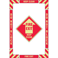 "Fire Exit" Floor Marking Kit, Adhesive, English with Pictogram SGY038 | NTL Industrial