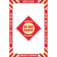 "Emergency Equipment" Floor Marking Kit, Adhesive, English with Pictogram SGY039 | NTL Industrial