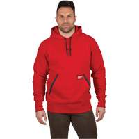 Heavy-Duty Pullover Hoodie, Men's, Small, Red NTL Industrial